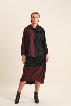 ست بالاتنه و پائین تنه سایز بزرگ بنفش زنانه فاق نرمال VERDA - کد 665088312