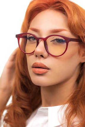 عینک محافظ نور آبی زرشکی زنانه شیشه LOOKUP NEW - کد 665115077