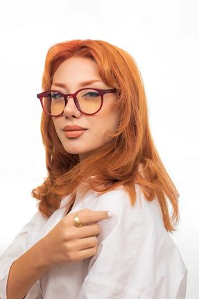 عینک محافظ نور آبی زرشکی زنانه شیشه LOOKUP NEW - کد 665115077