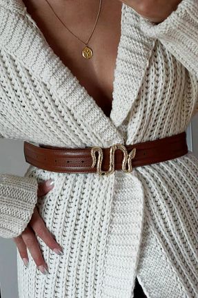 کمربند قهوه ای زنانه چرم مصنوعی Pridza - کد 665407288