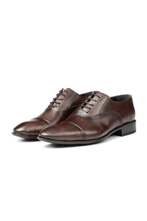 کفش کلاسیک قهوه ای مردانه چرم طبیعی پاشنه کوتاه ( 4 - 1 cm ) پاشنه ساده کد 137673981