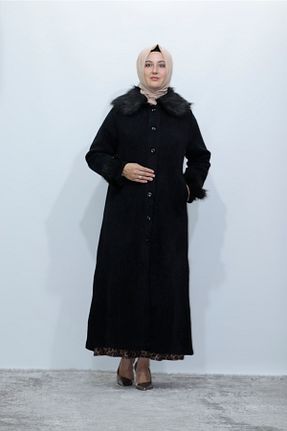 پالتو پشمی حجاب مشکی زنانه Relaxed Zey&Ka Butik - کد 151253984