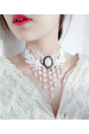 گردنبند جواهر سفید زنانه کد 330295514