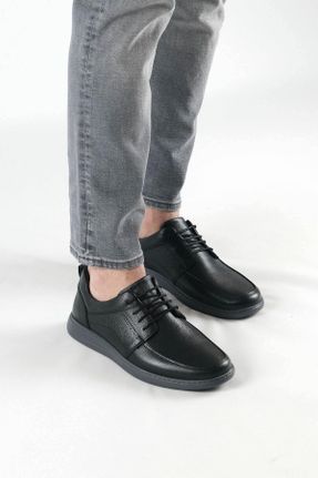 کفش کژوال مشکی مردانه چرم طبیعی پاشنه کوتاه ( 4 - 1 cm ) پاشنه ساده کد 664886701