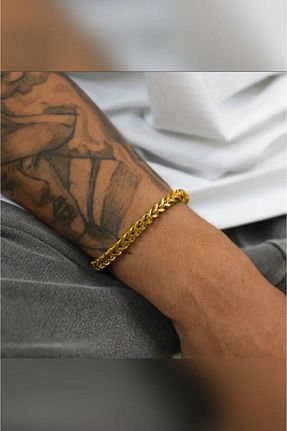 دستبند استیل (فولاد) طلائی زنانه استیل ضد زنگ UBUH SHOP - کد 664897670