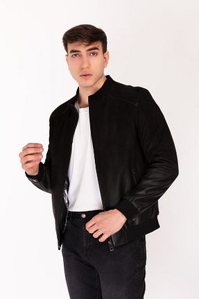 کاپشن مشکی مردانه Relaxed NEW VENTURE GIAN FERRE SOLID LEATHER - کد 665066280