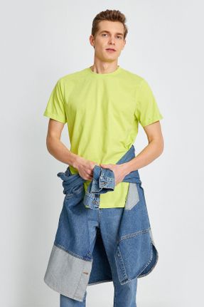 تی شرت سبز مردانه رگولار یقه گرد پنبه (نخی) تکی بیسیک کد 280712229