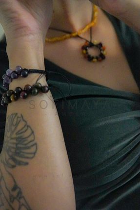 دستبند جواهر قهوه ای زنانه سنگ طبیعی Sofi Maya - کد 664352323