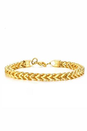 دستبند استیل (فولاد) طلائی زنانه استیل ضد زنگ UBUH SHOP - کد 664897670