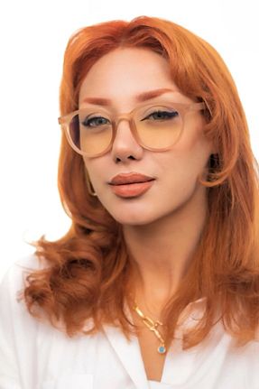 عینک محافظ نور آبی بژ زنانه شیشه LOOKUP NEW - کد 665100847