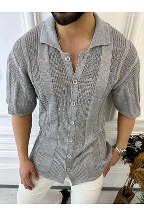 پیراهن طوسی مردانه گشاد elkumoda - کد 665182585