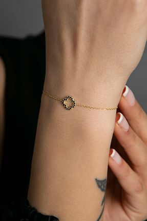 دستبند نقره طلائی زنانه 925 عیار Elika Silver - کد 655299733