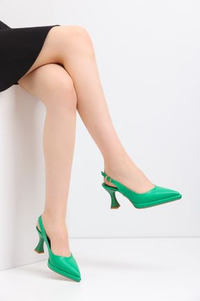 کفش استایلتو سبز پاشنه نازک پاشنه متوسط ( 5 - 9 cm ) کد 665682778