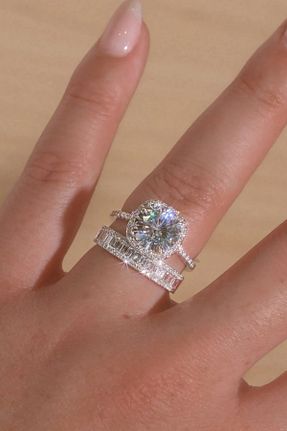 انگشتر برلیان سفید 1,01 - 2,00 Crystal Diamond Zirconia - کد 665817509