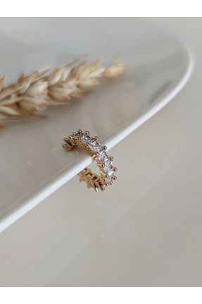 گوشواره غضروفی جواهر طلائی زنانه رودیوم SU PERİSİ TAKI BİJUTERİ - کد 95208852