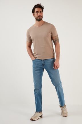 شلوار جین آبی مردانه پاچه لوله ای فاق بلند پنبه (نخی) استاندارد کد 666020237