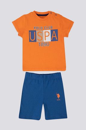 ست بالاتنه و پائین تنه نارنجی بچه گانه بافتنی U.S. Polo Assn. - کد 666070732