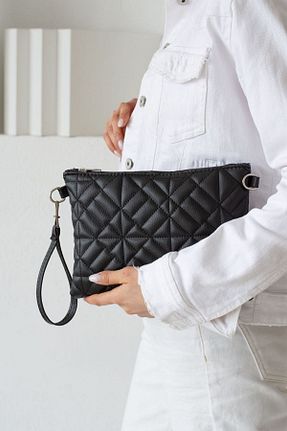 کیف پورتفوی و کلاچ مشکی زنانه چرم مصنوعی Merdiven6 - کد 75487074