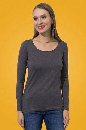 تیشرت طوسی زنانه رگولار BESSA - کد 368420269