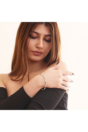 دستبند نقره طلائی زنانه 925 عیار Cevahir Gold - کد 365881280