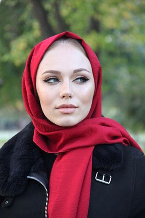 شال زرشکی زنانه ویسکون کد 91646692