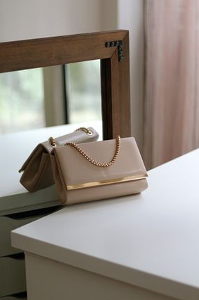 کیف دوشی بژ زنانه چرم مصنوعی Moom Bag - کد 666495026