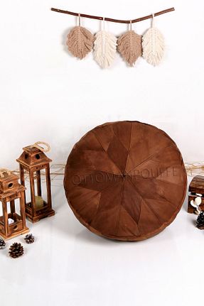 پوف و نیمکت قهوه ای گرد Canarı Hobi - کد 663669483