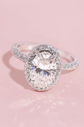 انگشتر برلیان سفید 14 عیار Crystal Diamond Zirconia - کد 665817452