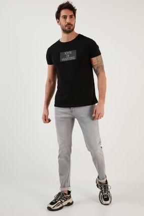 شلوار جین سرمه ای مردانه پاچه تنگ فاق بلند اسلیم استاندارد کد 666020207
