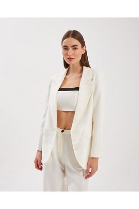 کت سفید زنانه اورسایز NOK İSTANBUL - کد 666039427