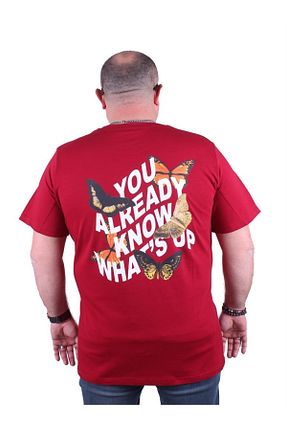 تیشرت سایز بزرگ زرشکی مردانه T-Shirt MocGrande - کد 665937439