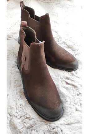 بوت / نیم بوت قهوه ای مردانه چرم خالص Of&Off - کد 87805501