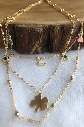 گردنبند جواهر طلائی زنانه روکش طلا GÜNCEL BİJUTERİ - کد 87861390
