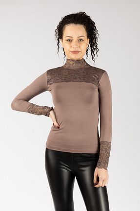 بادی قهوه ای زنانه یقه ماهیگیر Nacar - کد 75393591