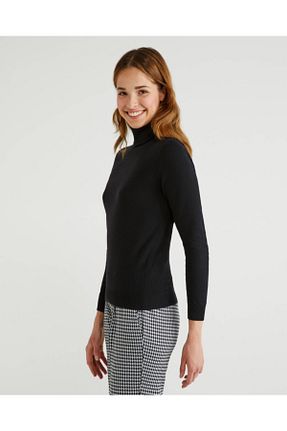 پلیور مشکی زنانه ساده United Colors of Benetton - کد 54581652