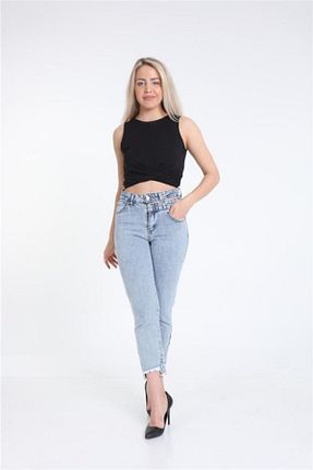 شلوار جین آبی زنانه پاچه لوله تفنگی eGs - کد 95161912
