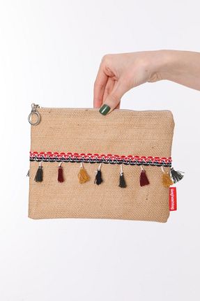 کیف پورتفوی و کلاچ صورتی زنانه پارچه ای Serkan Çanta Bez Çanta Atölyesi - کد 665635190