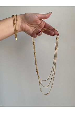 گردنبند استیل ( فولاد ) طلائی زنانه استیل (فولاد) Owentis - کد 183447702