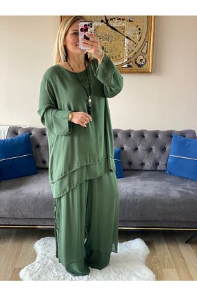 شلوار سبز زنانه پارچه Moreno - کد 666109056