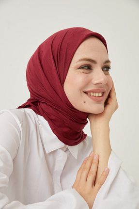 روسری زرشکی پنبه ای FRESCO SCARFS - کد 667426206