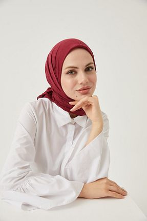 روسری زرشکی پنبه ای FRESCO SCARFS - کد 667426206