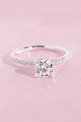 انگشتر برلیان سفید 14 عیار Crystal Diamond Zirconia - کد 666895042