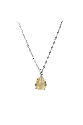 گردنبند جواهر زرد زنانه سنگی کد 661673420