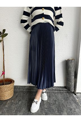 دامن سرمه ای زنانه پارچه hepsi moda - کد 666965627