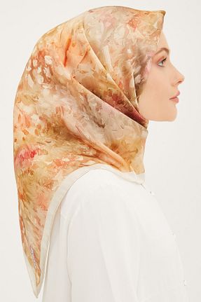 روسری آبی کرپ ساتن ابریشم Armine - کد 648961962