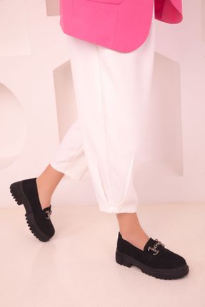 کفش کژوال مشکی زنانه چرم مصنوعی پاشنه کوتاه ( 4 - 1 cm ) پاشنه ساده کد 655992565