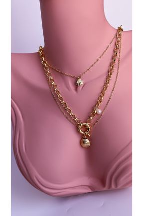 گردنبند جواهر طلائی زنانه کد 668113779