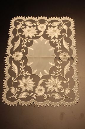 رومیزی سفید ابریشم HUZUR ÇEYİZ - کد 669819305