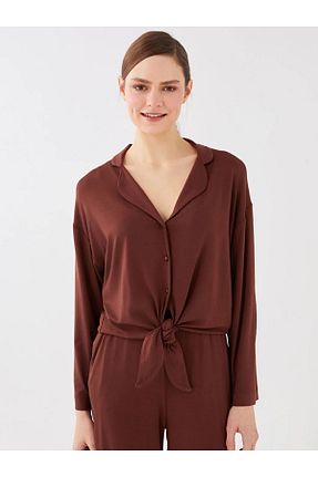 ست لباس راحتی قهوه ای زنانه ساده LC Waikiki - کد 670161426