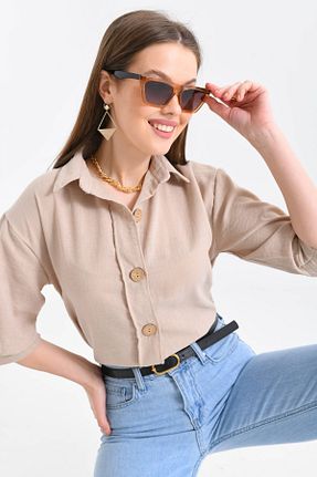 پیراهن بژ زنانه رگولار VOLT CLOTHİNG - کد 670160269
